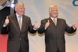 Horst Seehofer mit seinem Double Wolfgang Krebs